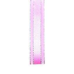 AussieSuperStore Party Essentials Baby Pink/Silver Sheer Edge Satin Metallic Ribbons 22 mm (in 13 colours) Sheer Edge Satin Metallic Ribbons 22mm | Gift Wrapping Ribbon 9331468013099 VSMBP20